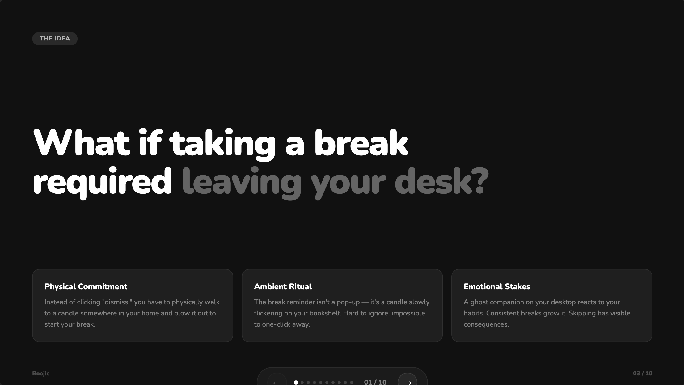 What if taking a break required leaving your desk?