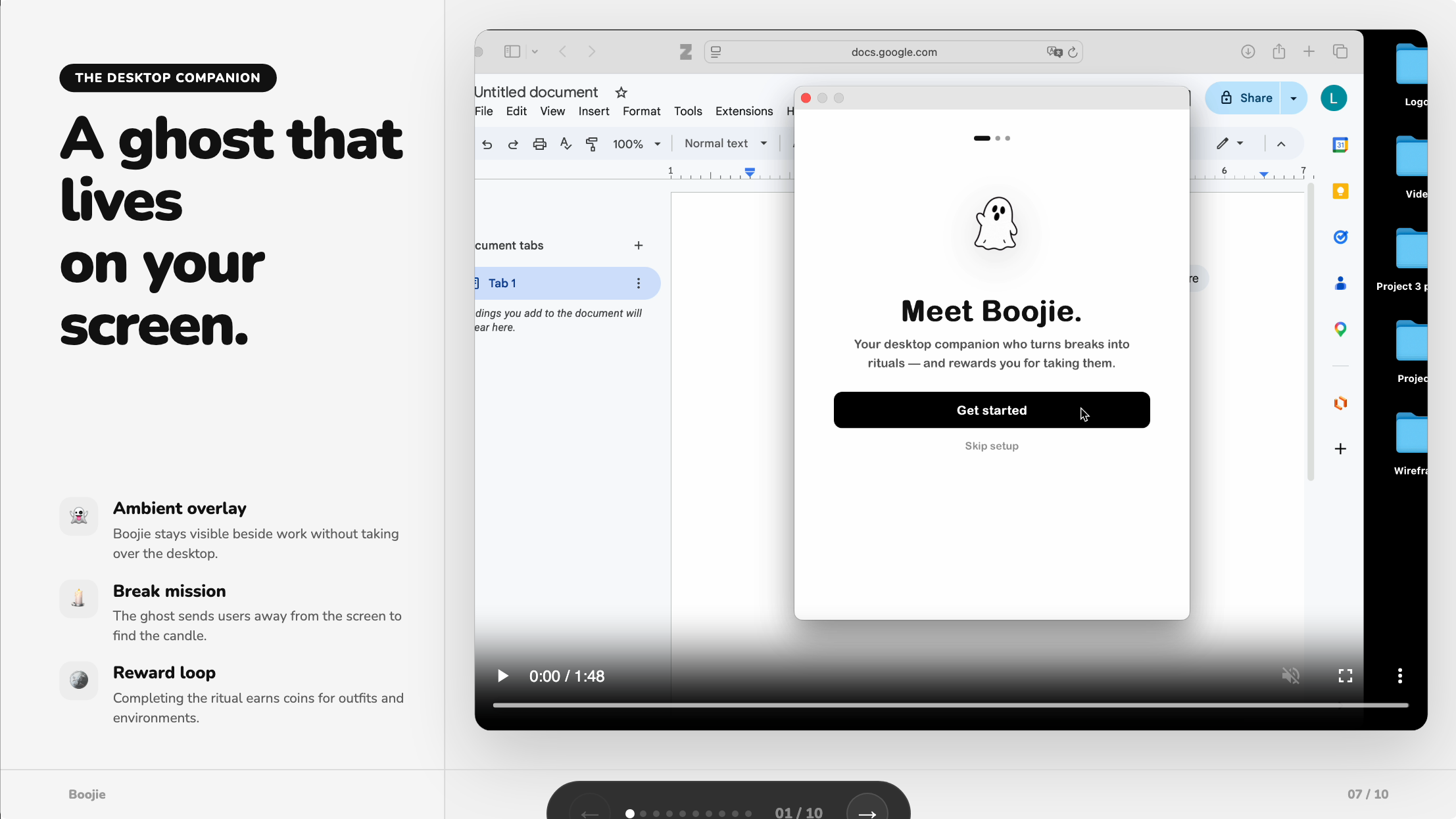A ghost that lives on your screen: the desktop companion