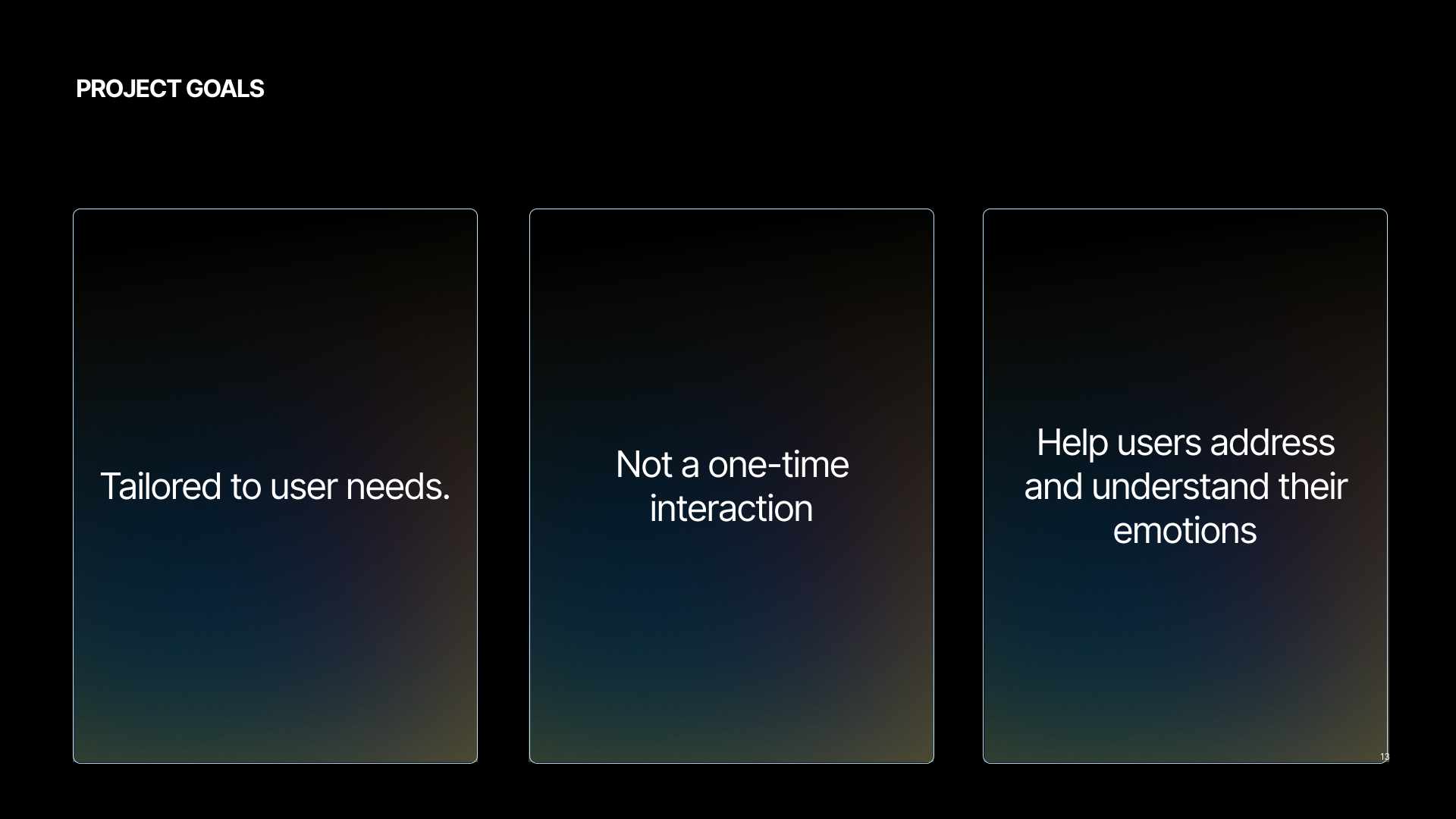 Tailored to user needs, not a one-time interaction