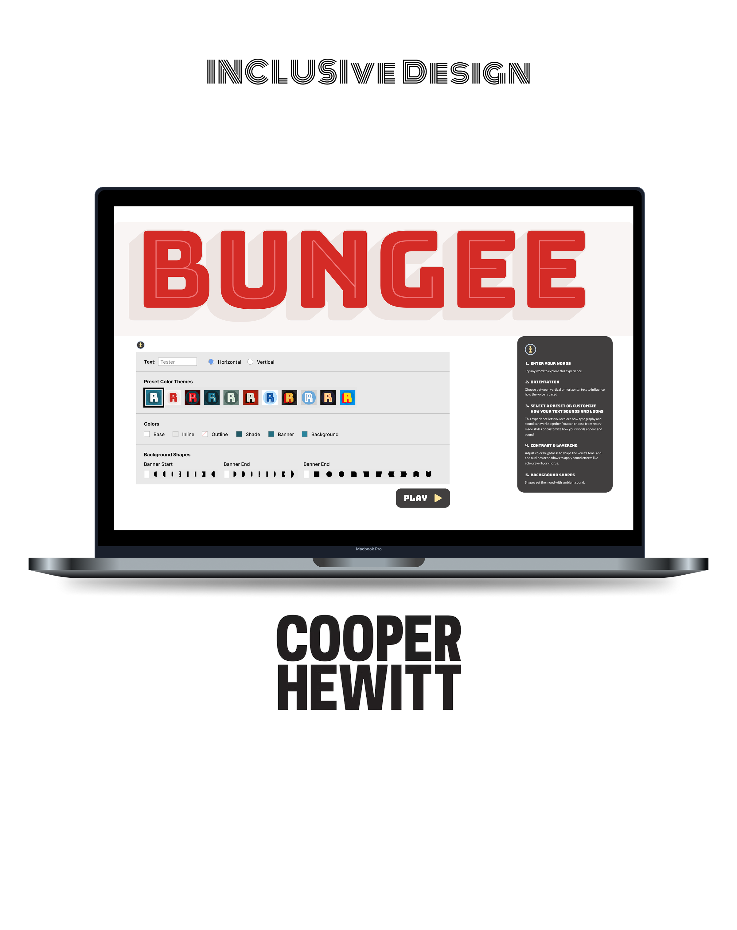 Cooper Hewitt · accessible Bungee font tester redesign