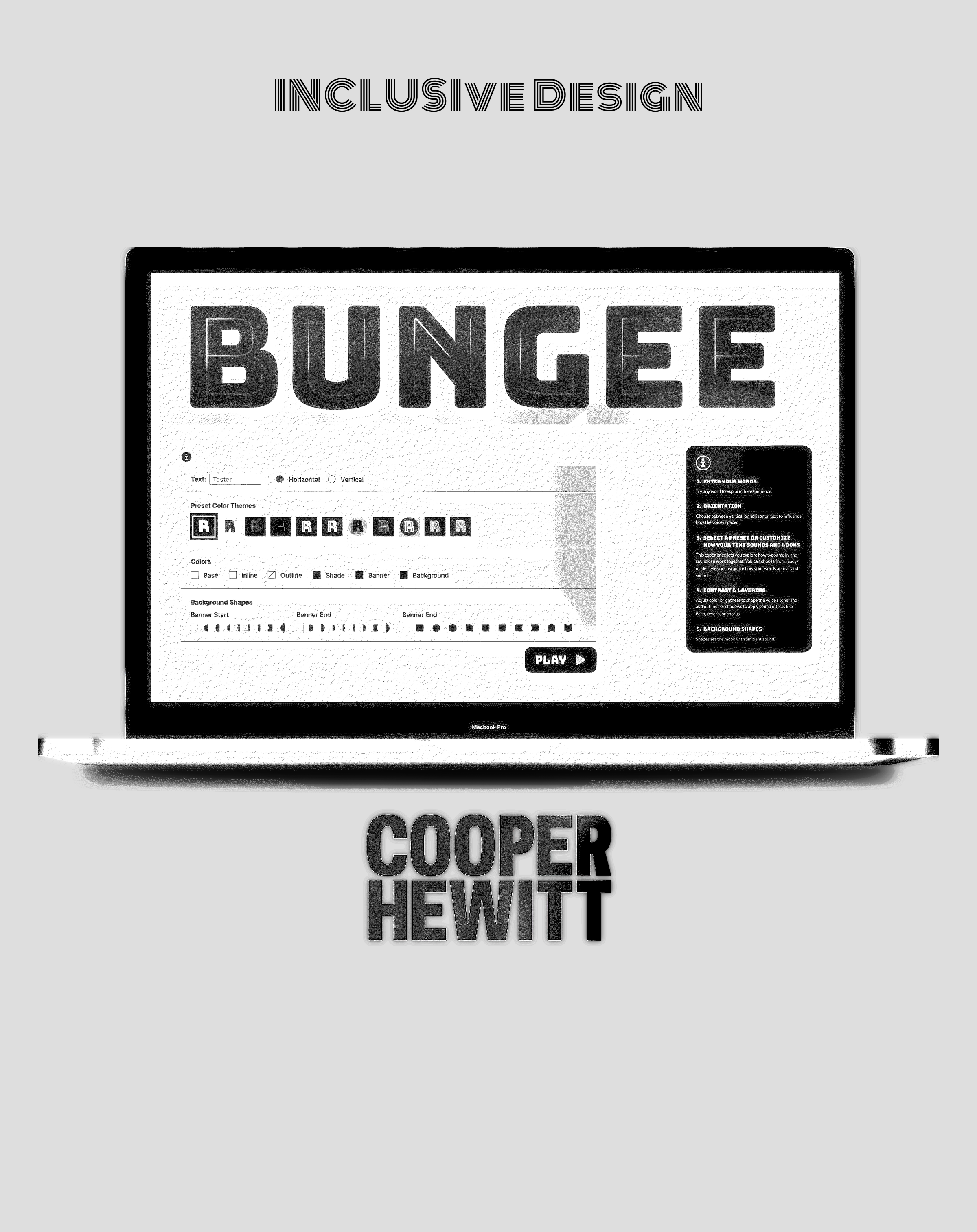 Cooper Hewitt · accessible Bungee font tester redesign
