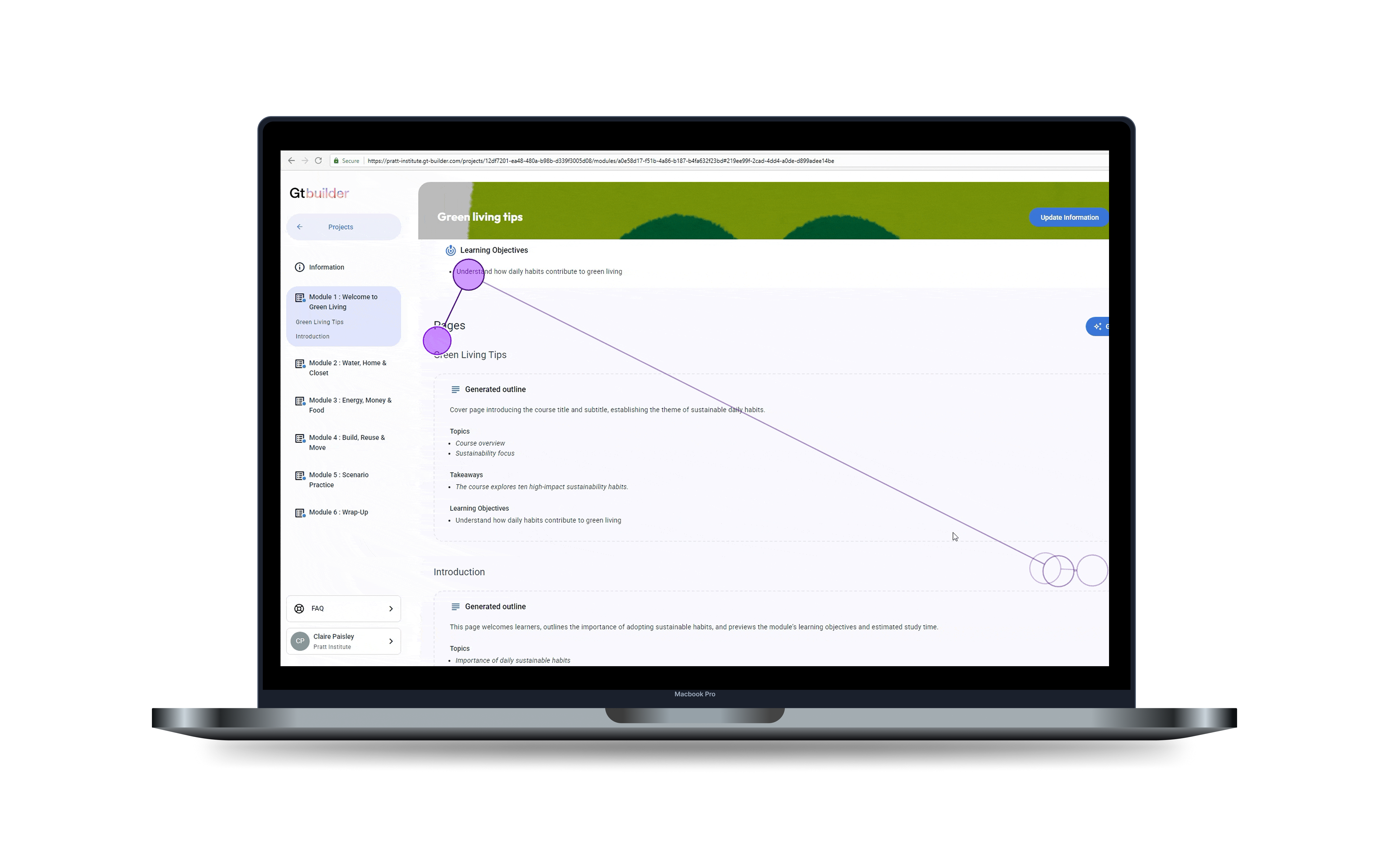 Course Builder AI shown on a laptop