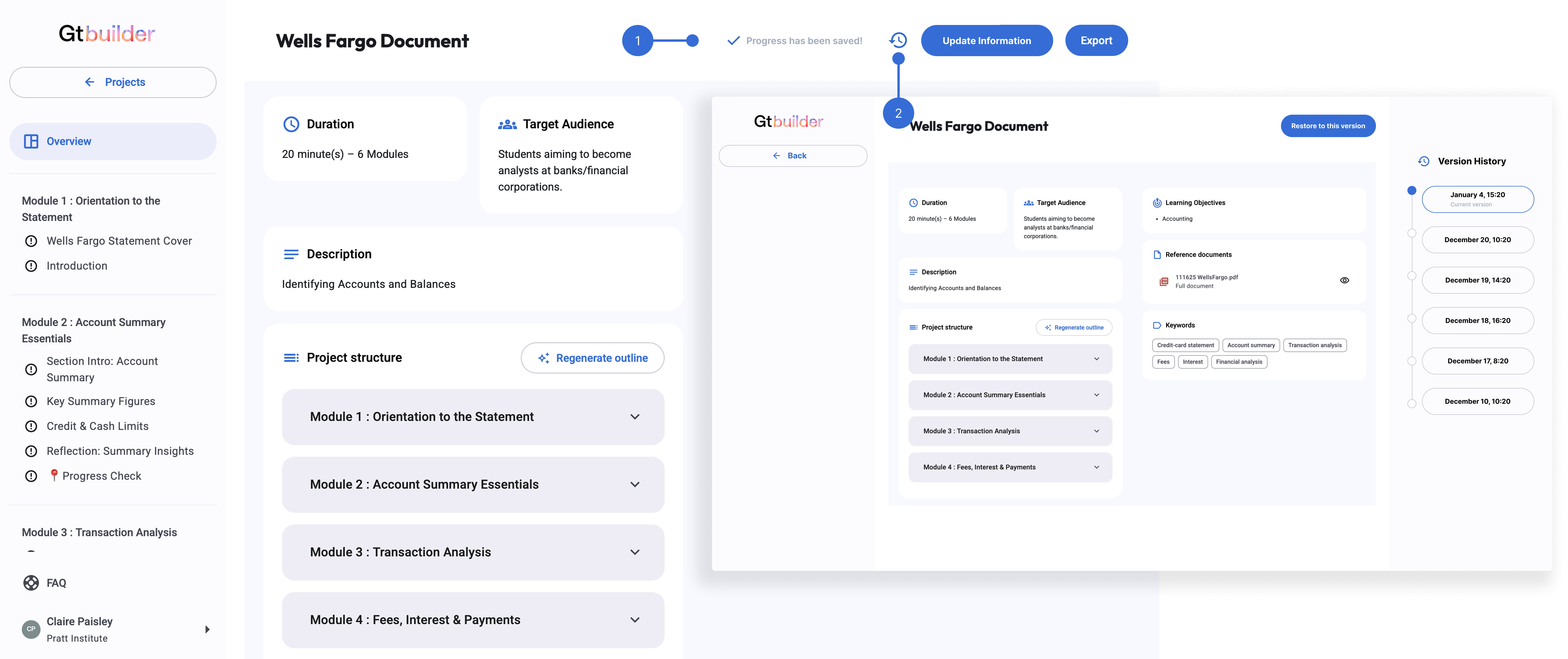 Save-status notification and version-history concepts
