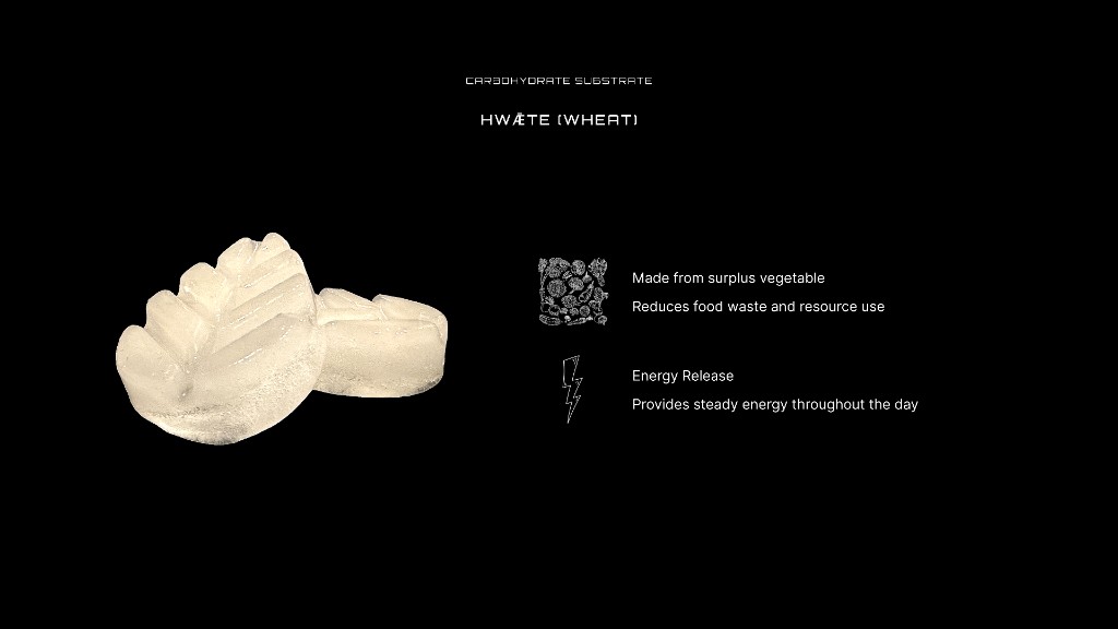 Hwǣte carbohydrate substrate made from surplus vegetables