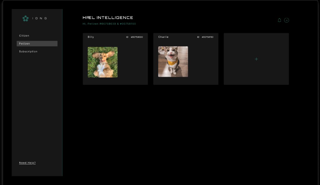 Hæl Intelligence Petizen dashboard showing Billy and Charlie