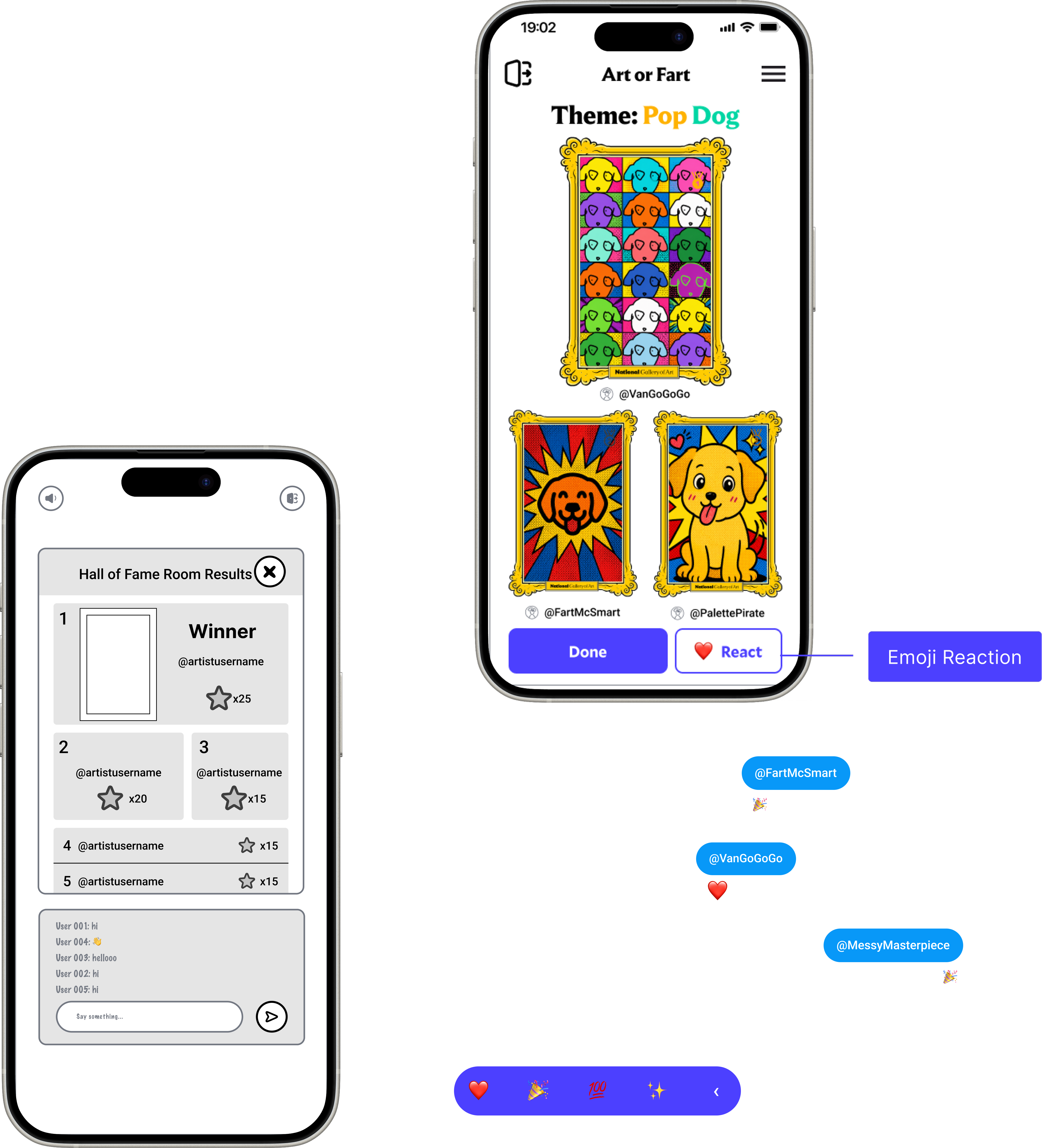 Reactions feature replacing open chat